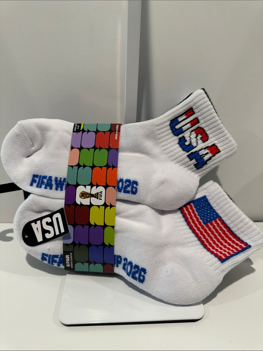 NWT FIFA USA World Cup 2026 (6) Pairs Women’s Quartered Socks.